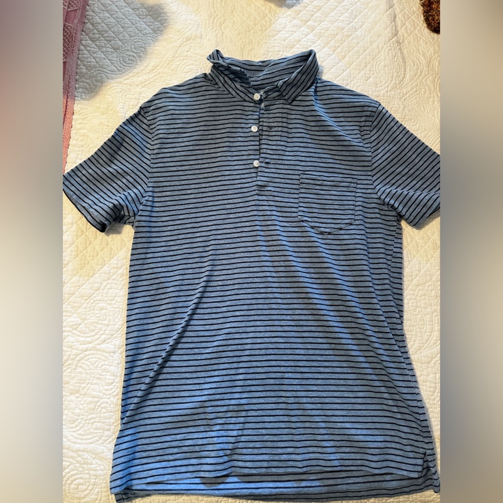 J. Crew Navy and Black Striped Polo Shirt